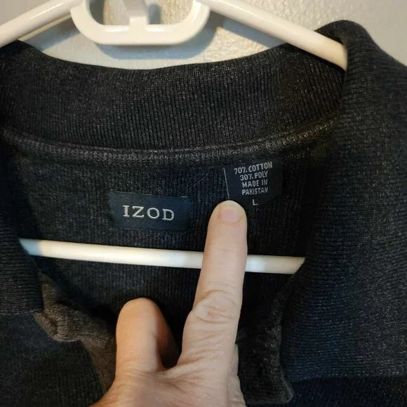 EUC Izod Sweater weight Long Sleeve Polo - Picture 4 of 4